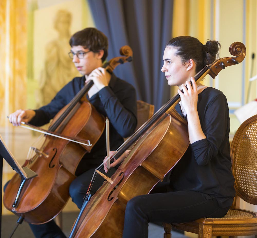 Deux violoncellistes de l'octuor du CRD