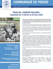 TREIZE BIS "RUMEURS MALIGNES" Exposition du 12 février au 20 mars 2022
