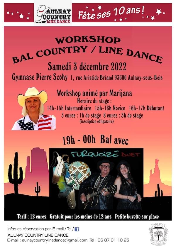 Workshop Bal Country - Samedi 3 décembre 2022