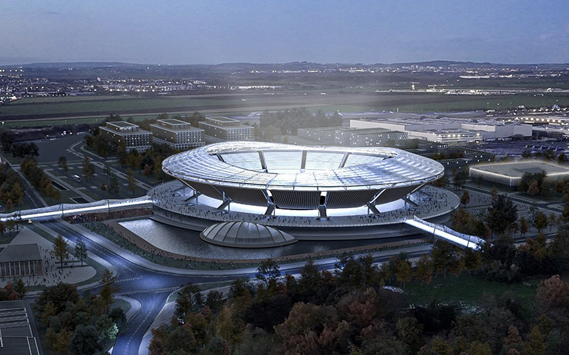 Futur stade du PSG vue sombre