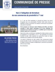 Non à l’obligation de fermeture de nos commerces de proximité le 1er mai