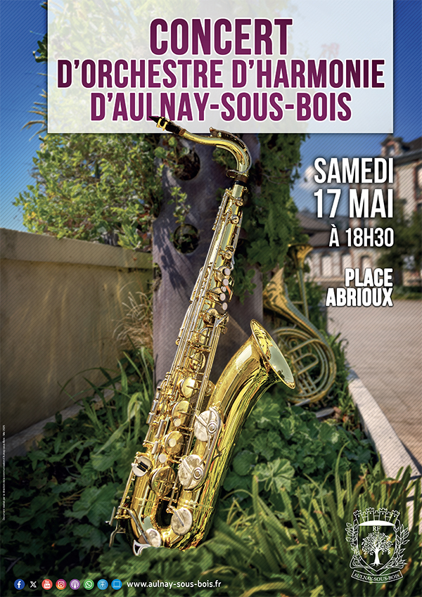 Affiche du concert d'orchestre d'harmonie d'Aulnay-Sous-Bois