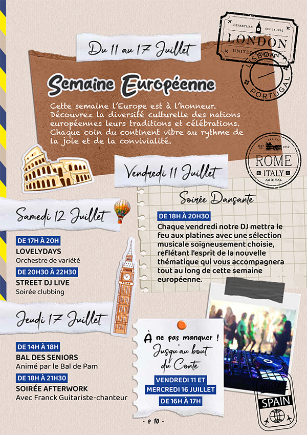 programme de l'été, semaine européene