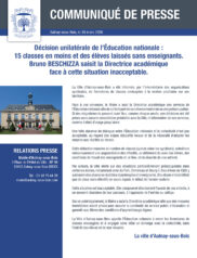 Décision unilatérale de l’Éducation nationale :  15 classes en moins et des élèves laissés sans enseignants