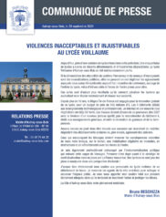 Violences inacceptables et injustifiables au lycée Voillaume
